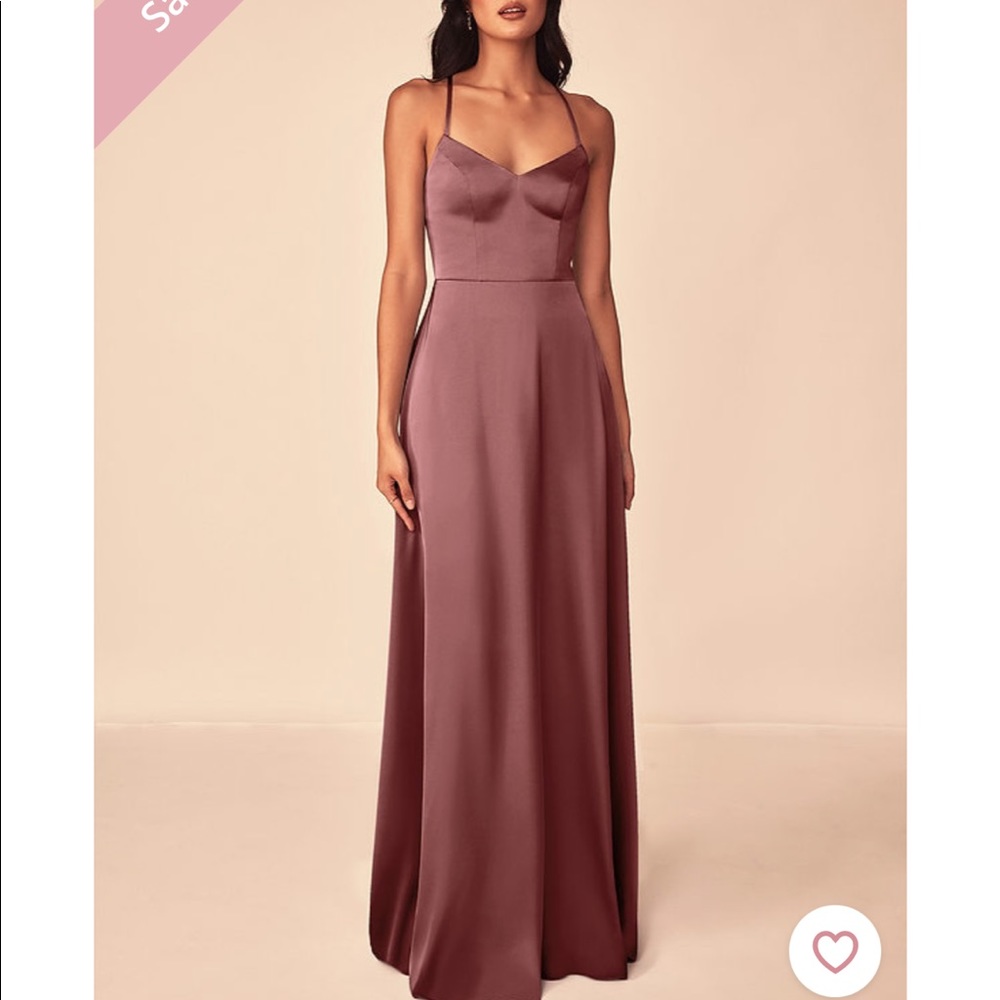 Azazie Mei Stretch Satin Dress | Size A6 | Amethyst | Bridesmaid Grown